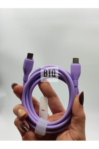 Hızlı Şarj Özellikli Type-c To Type-c Kablo 100w 1.2 Metre Mor