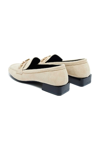 Bestello Tokalı Termoplastik Loafer 281-23090 Kadın Ayakkabı Bej Suet