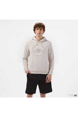 Converse Go-to All Star Patch Standard-fit Pullover Unisex Bej Hoodie