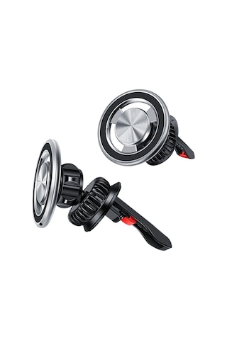 Jmary Mh-77 Magnetik 360 Derece Oynar Başlıklı Telefon Tutucu Havalandırma Tasarım Gri