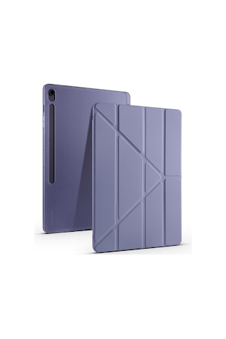 Adige Samsung Galaxy Uyumlu Tab S10 Fe Plus Kılıf Tri Folding Kalem Bölmeli Standlı Standlı Kapak