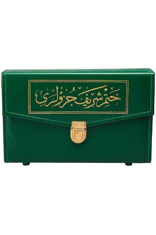 Rahle Boy 30 Cüz Kur'an-ı Kerim Çantalı, Karton Kapak, Yeşil