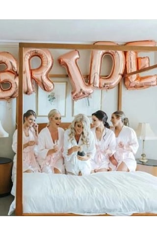 Rosegold Renkli Bride 100 Cm Büyük Boy Folyo Balon Seti