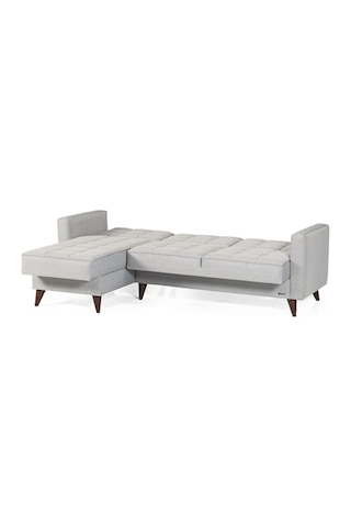 Vipa Orlando Mini Puflu Köşe Koltuk Takımı, R+2+p Oturma Odası Ve Salon İçin, Gri
