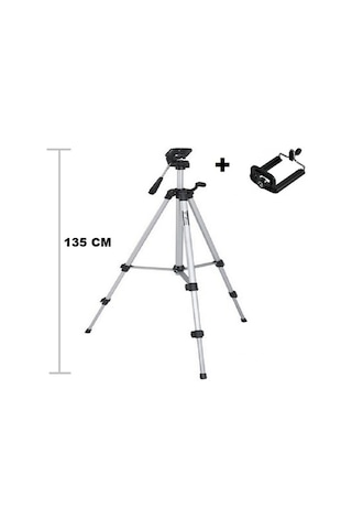 Tripod : Telefon Ve Kamera Tutucu Ayak + Telefon Tutucu - 105cm Diğer