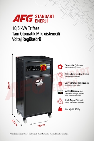 10.5 Kva Trifaze Tam Otomatik Mikroişlemcili Voltaj Regülatörü