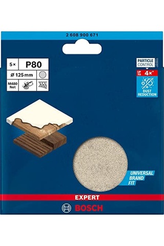 Parça Expert M480 Ağ Zımpara Boyalı Ahşap Sert Ahşap Ø 125 Mm Kum Kalınlığı P80 Aksesuar Titreşimli Zımpara