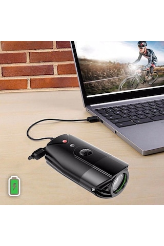 Schulzz 1200 Mah R3-T6 3 Mod Su Geçirmez Bisiklet Farı Siyah