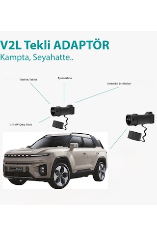 Bemis Ssangyong, Hyundai ve Kia Uyumlu Tek Çıkışlı V2L Adaptör