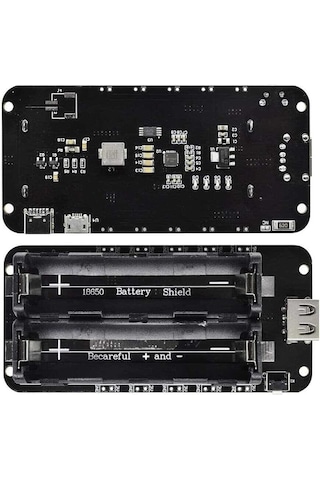 2'li Anahtarlı 18650 Lityum Pil Yuvası V8 Mikro Usb