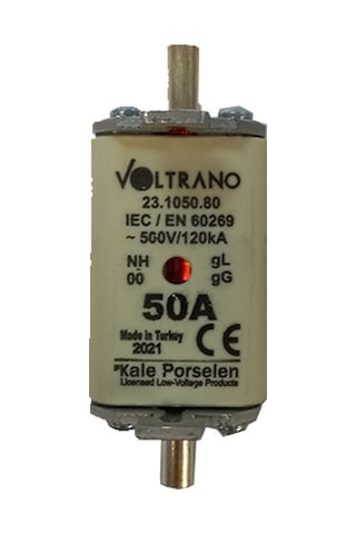 Voltrano Kale Porselen 50a 00 Boy Bıçaklı Sigorta Buşonu Nh00
