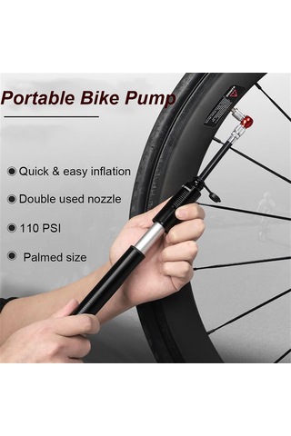 Tenfowee West Bıkıng Yp0711080 Mini Bisiklet Pompa, 110 Psı, Alüminyum, Schrader/presta Uçlu, Taşınabilir Siyah-kırmızı