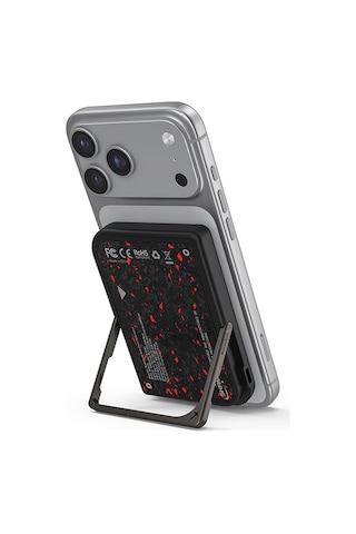 Skinarma Vektor Kablosuz Powerbank Ve Pd Hızlı Şarj Özellikli Metal Stand 15w 5000mah Siyah-kırmızı Siyah - Kırmızı