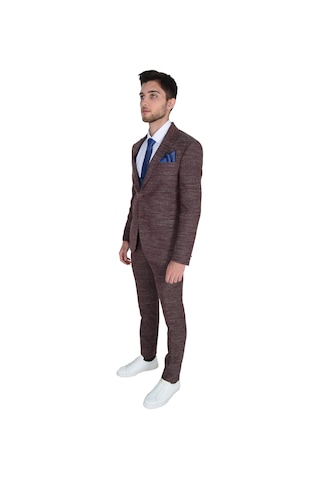 Cengiz İnler Kumlu Desen Yelekli Erkek Takım Elbise 001