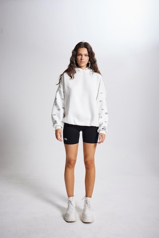Holly Lolly Oversize Kapüşonlu Unisex Eye Sweat Beyaz