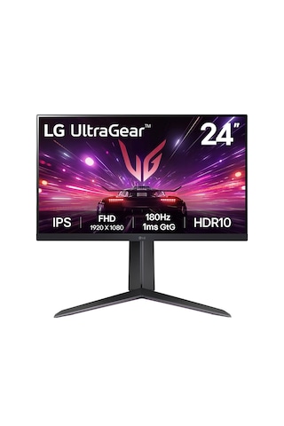 LG UltraGear 24GS65F-B 24" 1 MS (GtG) 180 Hz HDMI + DP Full HD IPS Pivot Monitör