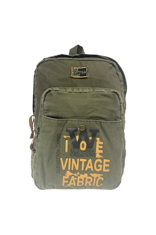 Old Cotton Cargo Kaliteli Vintage Salaş Disayn Günlük Gezi Spor Sırt Çantası Matanza Bag 30x42cm Haki