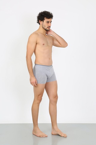 İbrahim Burak Etiler Collection Moda Çizgi Erkek Pamuk Likralı Boxer Gri 40133