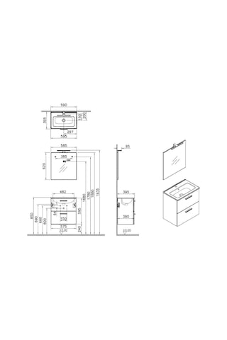VitrA Mia 75103 Banyo Dolabı Seti Çekmeceli 60 Cm Cordoba Çok Renkli