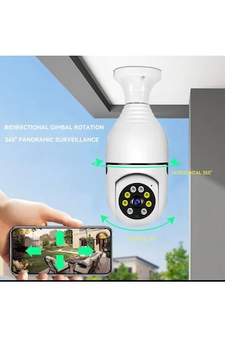 Ampul Kamera Harekete Duyarlı Gece Görüşlü Kablosuz Bebek Izleme Kamerası Güvenlik Akıllı Wifi 360hd