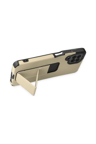 Galaxy A22 Kılıf Mega Standlı Silikon - Gold