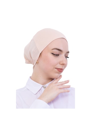 Modish Group Pratik Bone Pamuklu Tesettür İç Bone, Başörtüsü İçin Hazır Viskon Şapka, Namaz Günlük Kullanım İçin Bej