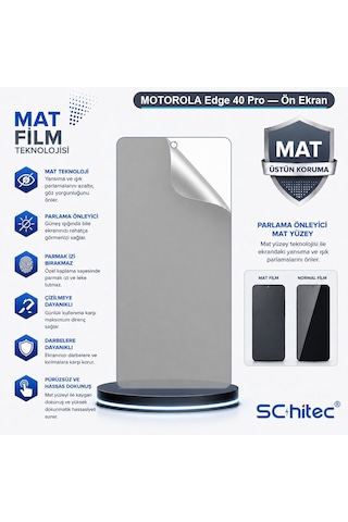 Motorola Edge 40 Pro Uyumlu Ön Yüzey Mat Hidrojel Ekran Koruyucu 55346472