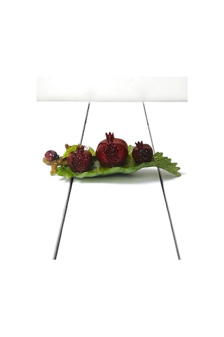 Dekoratif El Yapımı Yaprak Üzeri Nar Figürlü Dekoratif Obje Nar Biblo Bereket Ve Bolluk Simgesi