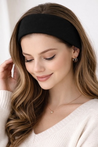 2li Örme Saç Bandı Seti Orlon Kumaş Siyah Gri Spor Günlük Şık Headband 2lisiyahgri 2lisiyahgri