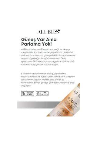 Spf 100 Matlaştırıcı Güneş Kremi 50 Ml