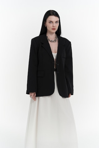 Mai Studios Co. Volda Yaka Detay Siyah Blazer Siyah
