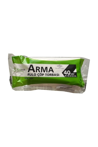 Arma Kimpack Beyaz Mini Boy 40 x 50 CM 20 L Çöp Torbası Poşeti 40 Adet 1 Rulo