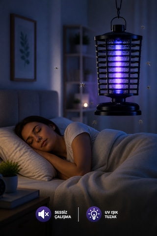 Elektrikli Sinek Kovucu Uv Işık Sessiz Güvenli 4w Düşük Tüketim Ev Bahçe Kullanım