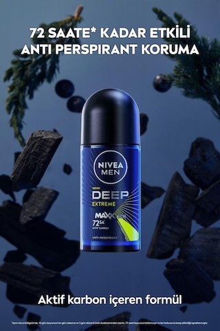 Nivea Men Deep Extreme Maxxtech 72 Saat Erkek Roll-On Deodorant 50 ML