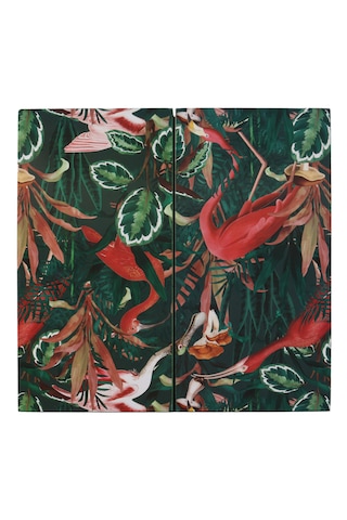 Tropikal Flamingo Desenli Tavla Seti 44x44 Cm Plastik Taşlı