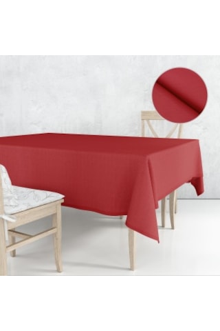 Kuş Gözü Desenli Masa Örtüsü Kırmızı