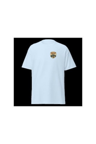 Wildstyle Dağlar Beni Çağırıyor Renkli Vintage Dağ Doğa Kamp Baskılı Unisex Bisiklet Yaka Pamuklu Tişört Bebek Mavisi