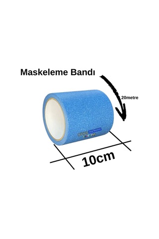 Maskeleme Kağıt Bant Geniş Taban Bandı 100mmx20mt Mavi Bant Marketim