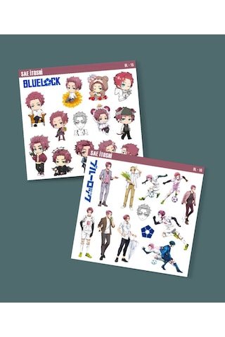 Sae İtoshi-bluelock-parlak Kağıt -2li Sticker Set-telefon Süsleme Blue Lock Etiket
