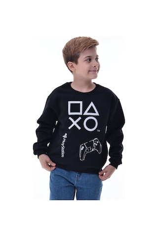 Playstation Baskılı Çocuk Sweatshirt Siyah Gamer Oyun Sever Sweat Siyah