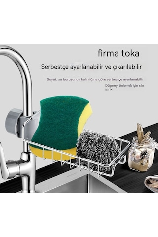 Musluk Depolama Rafı Paslanmaz Çelik Mutfak Banyo Banyo Depolama Rafı-resim Rengi