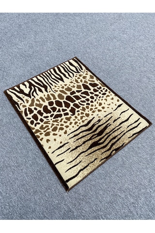 Saray Vizyon 11121 R 80x100 Kahve Krem Leoparlı Kesme Halı