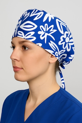 Desenli Mavi Doktor Hemşire Aşçı Hastane Bonesi Bandana M452