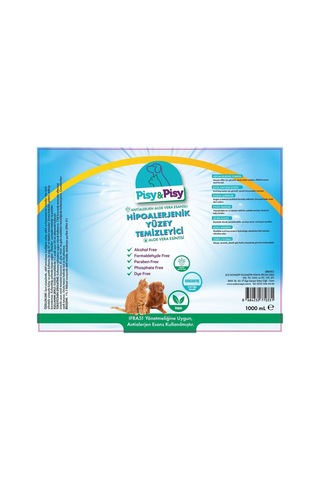 Vaveni Pısy & Pısy Antialerjen Aloe Vera Esanslı Konsantre Hipoalerjenik Yüzey Temizleyici 1 L Arz Tekli