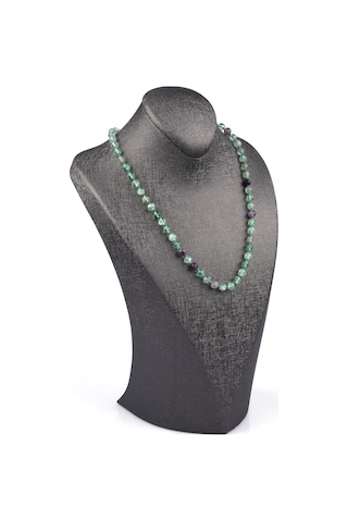 Alibaba Doğaltaş Florit Doğal Taş 6 MM Düğümlü Kolye