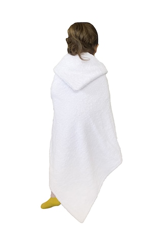 %100pamuk Kapşonlu Bebek Çocuk Banyo Havlusu Çift Yönlü M-beyaz