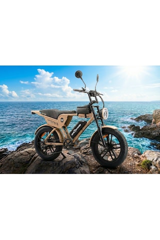 Ape Ryder Genon Ultra 750w Elektrikli Bisiklet Ayna Çanta Ve El Gazı Sarı
