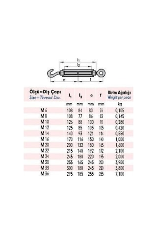 Ennalbur M6 Çektirme 4 Adet -
