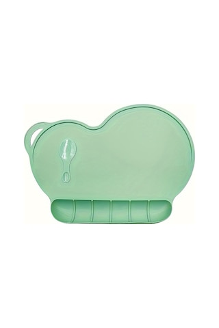 Kalp Şeklinde Silikon Amerikan Servisi Yemek Tabağı Girintili - Kaymaz, Katlanabilir