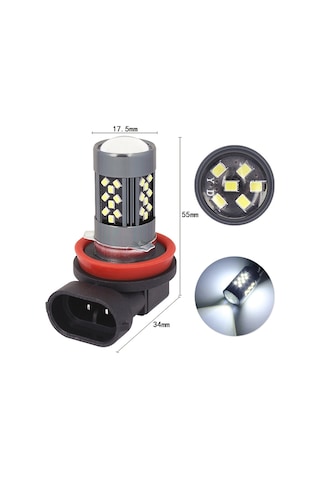 Sones 1 Çift H11 12v 7w Sürekli Araba Led Sis Farı Turuncu Işık